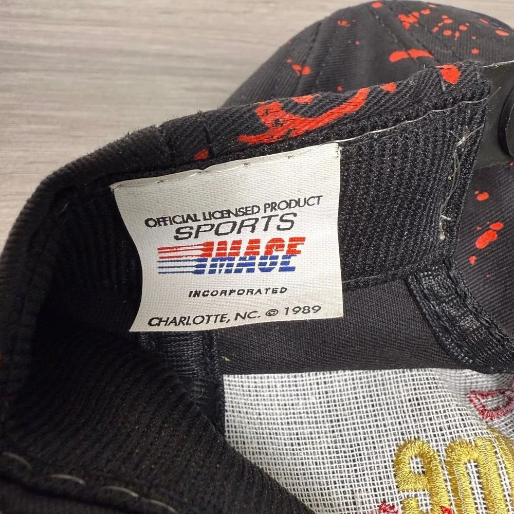 Vintage 1989 Texaco Havoline Racing Snapback Hat Black Paint Splatter‎ USA OSFA